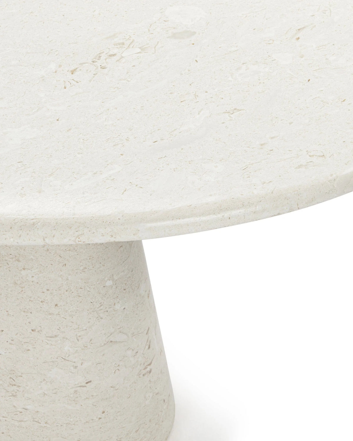 Ansa™ round dining table 47in | natural polished limestone - tables ansa | madorne
