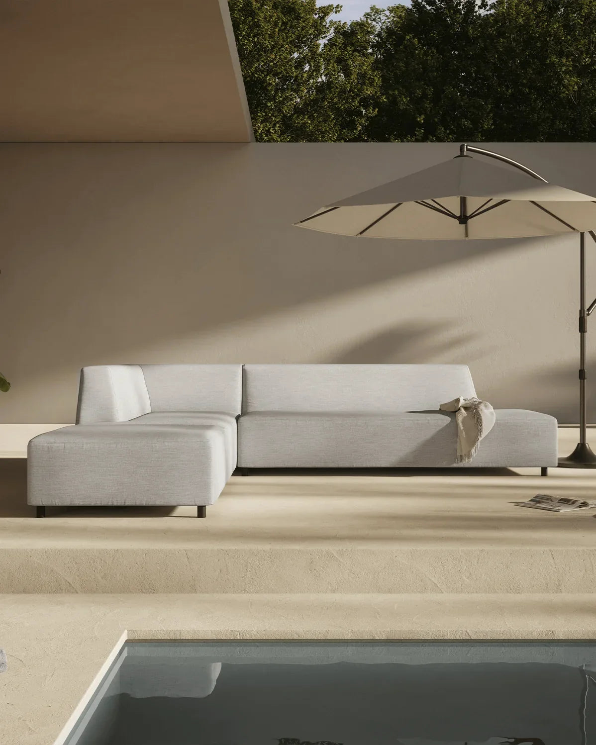 Aqua™ outdoor ottoman - stools & ottomans aqua | modern | madorne
