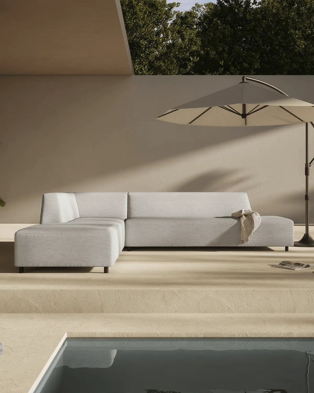 Aqua™ outdoor ottoman - stools & ottomans aqua | modern | madorne