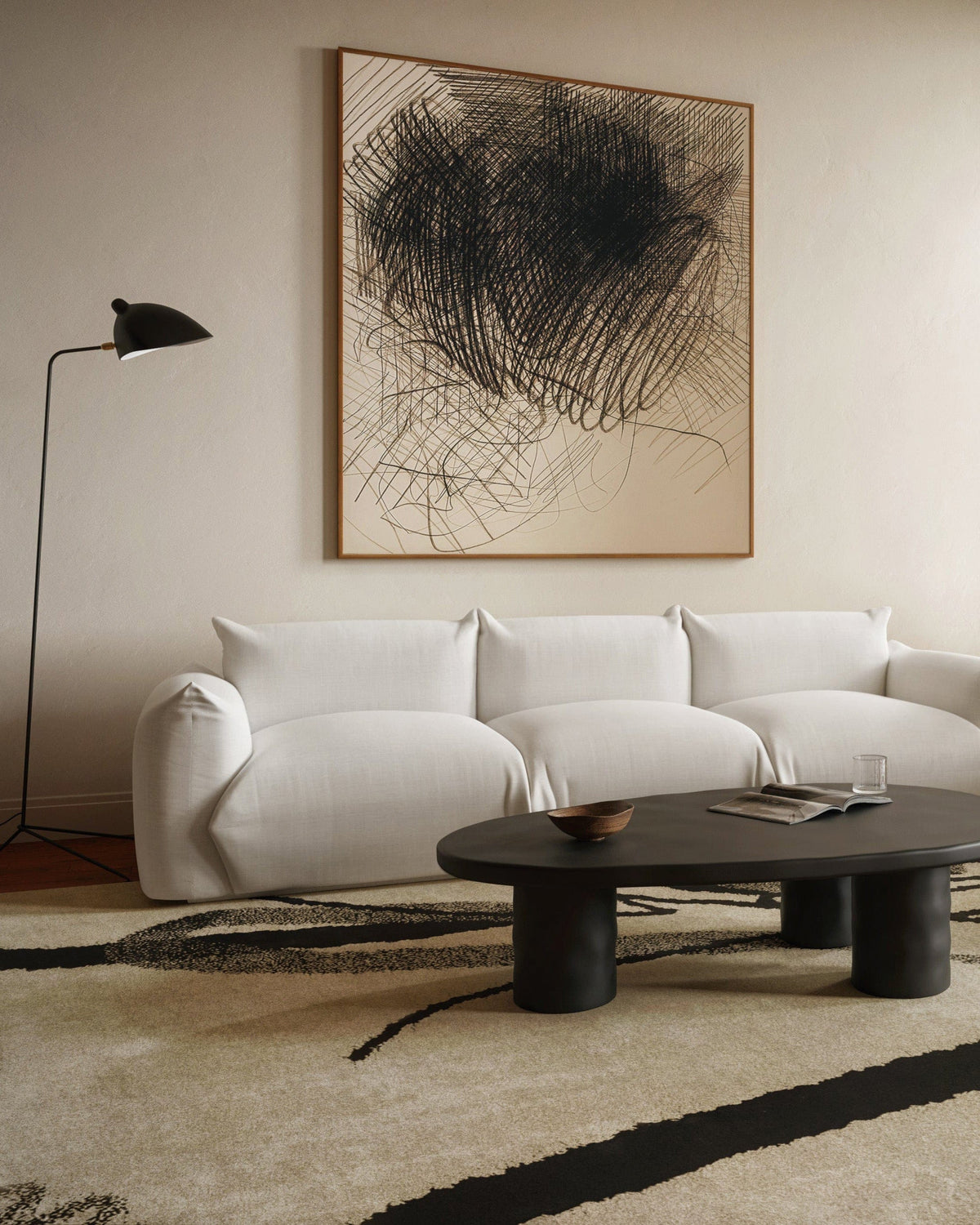 Astra™ coffee table | black lightweight concrete - tables astra | modern | madorne