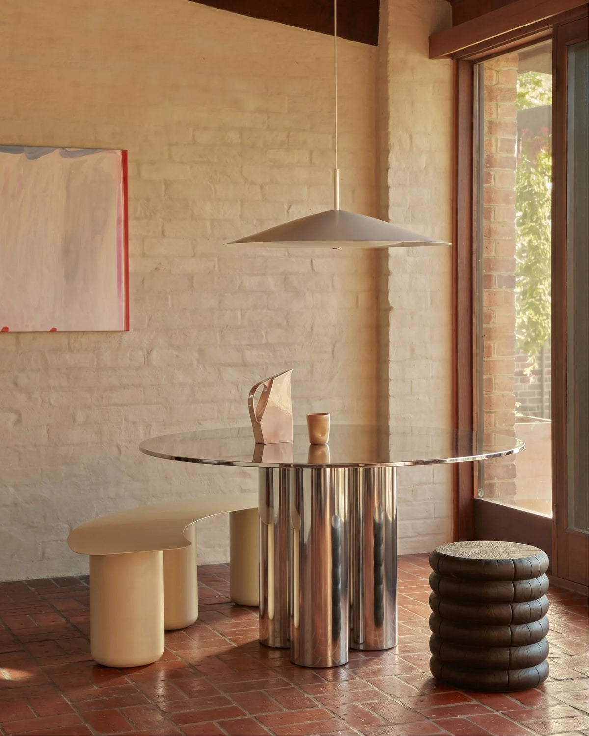 Aula 47™ dining table | brushed steel - tables 47 | madorne