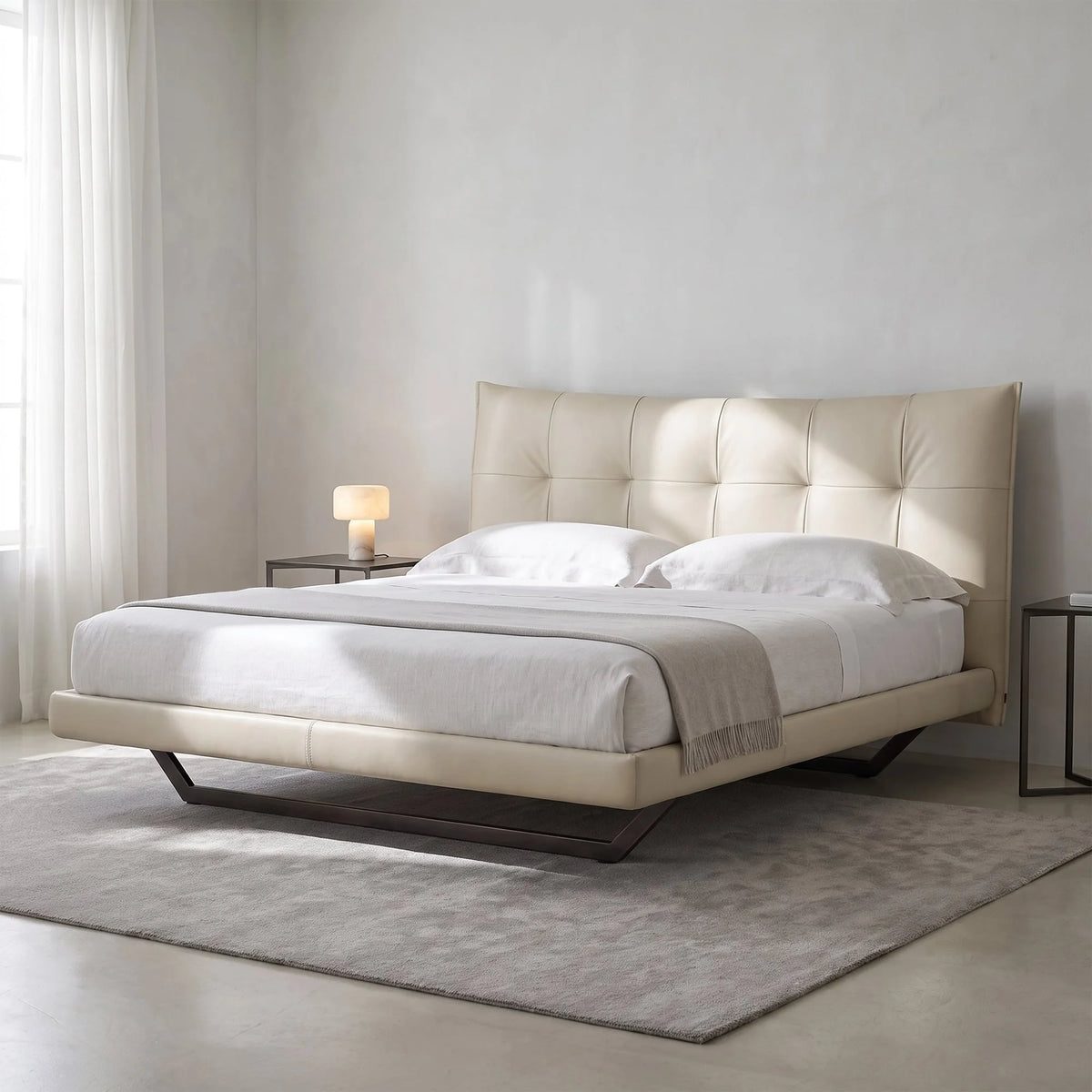 Auro Panelled Leather Bed Frame – detail view 2