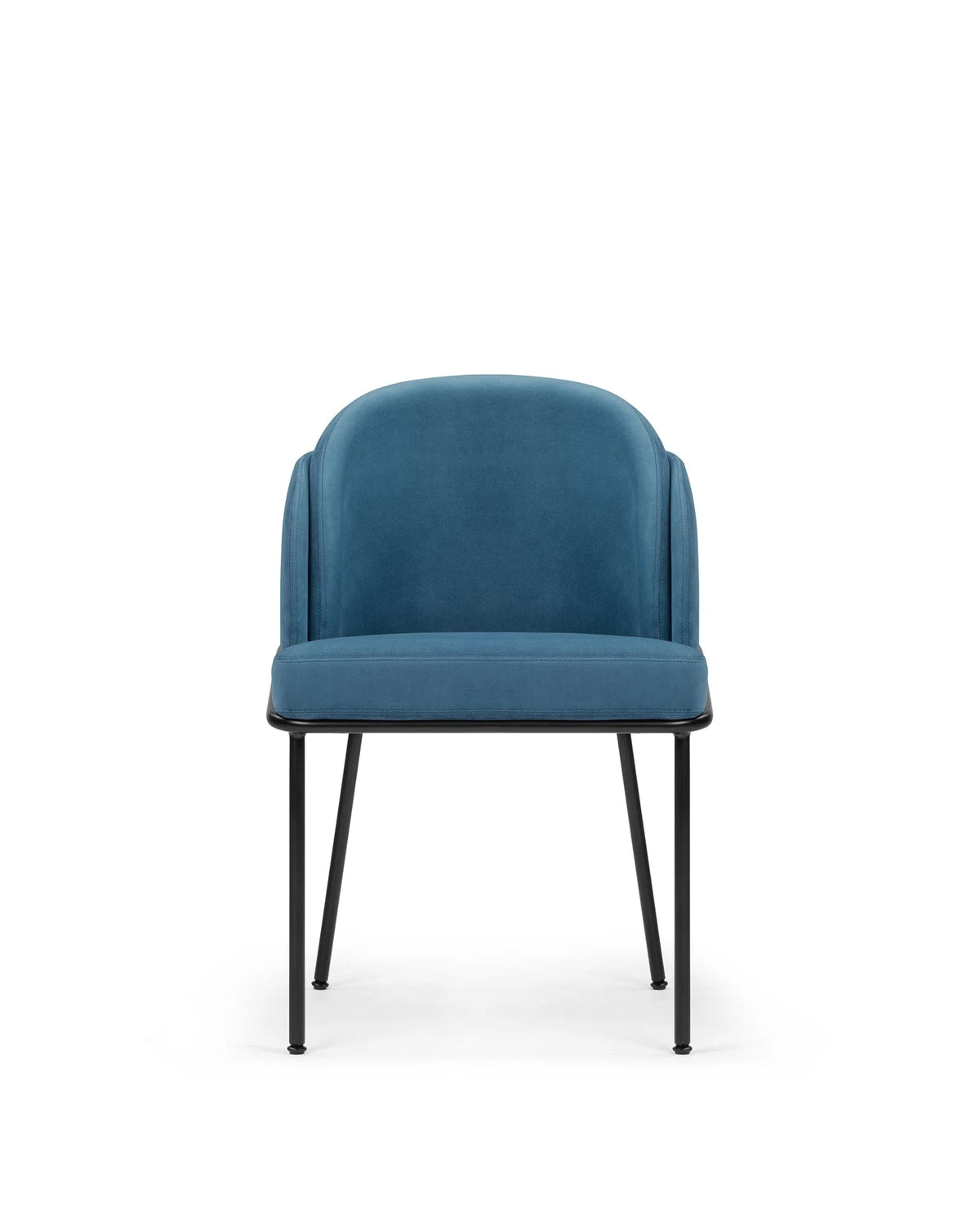 Aven™ dining chair | slim metal frame - aegean blue velvet and black - chairs aven | designer | madorne