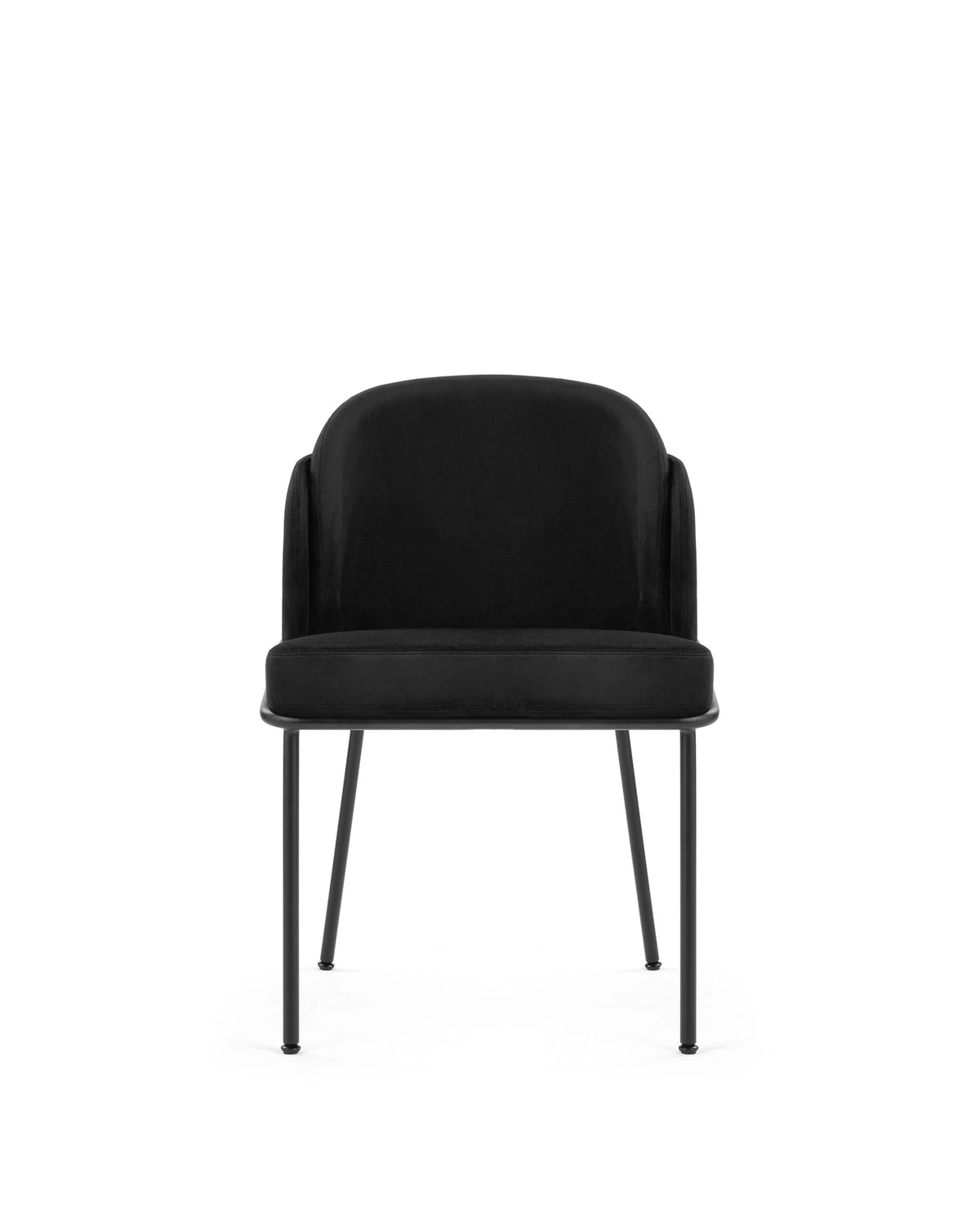 Aven™ dining chair | slim metal frame - black plush velvet - chairs aven | designer | madorne
