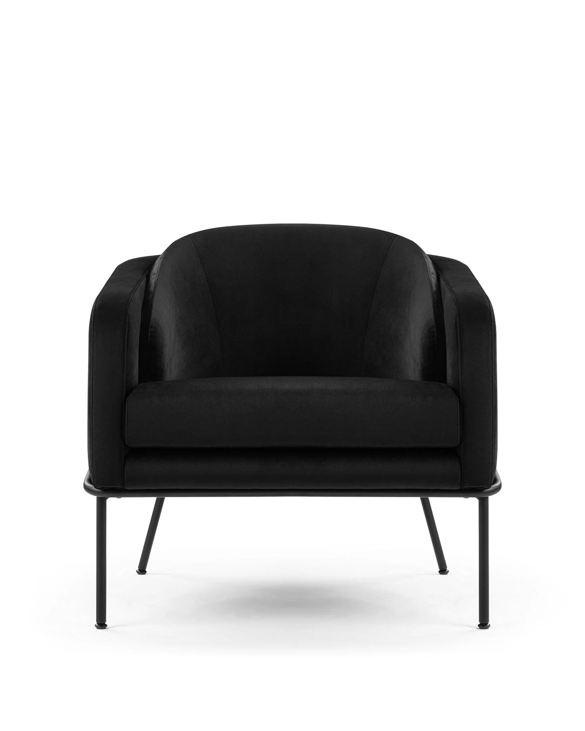 Avera™ lounge chair | black plush velvet and legs - chairs avera | modern | madorne