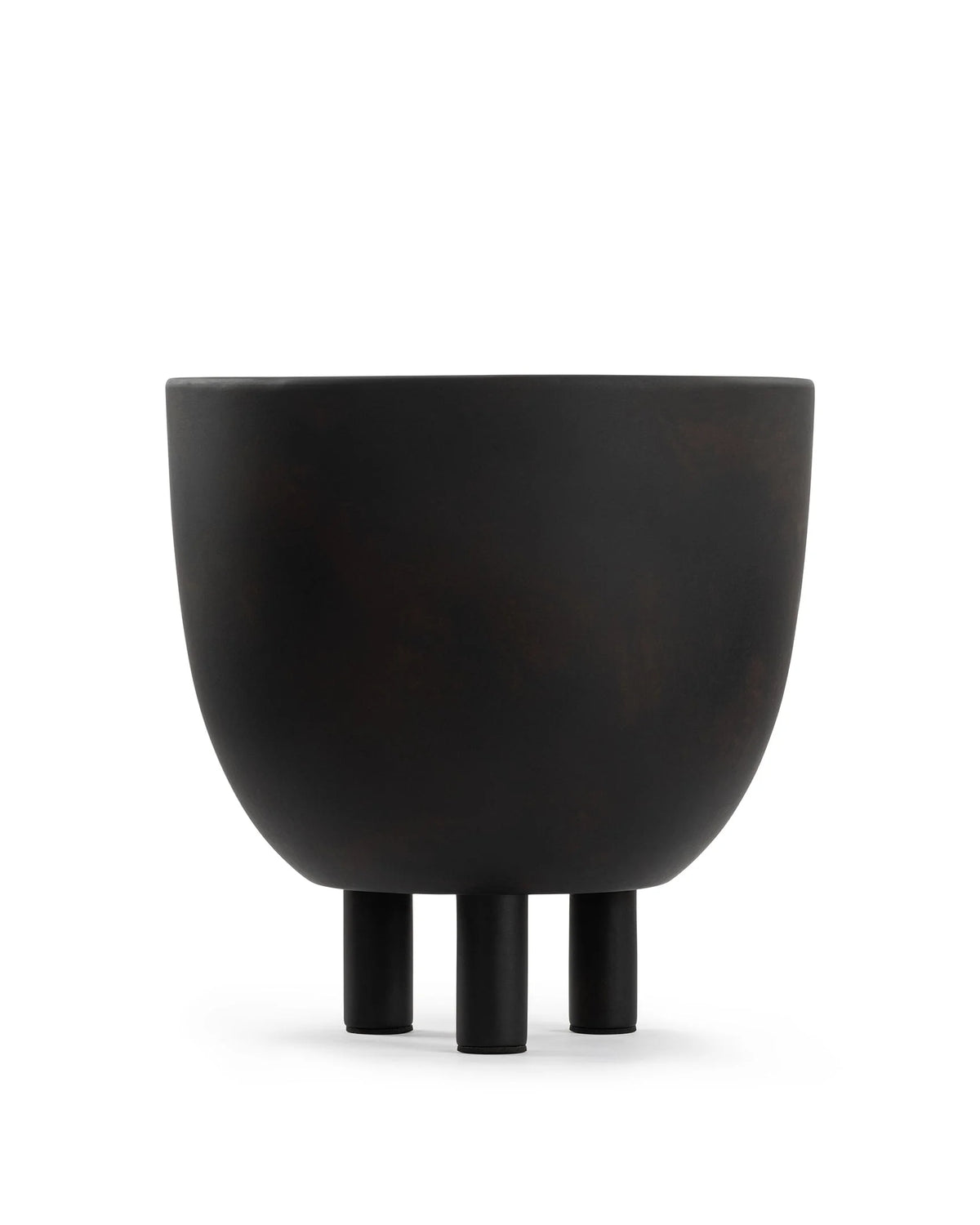 Axela form™ pot | dark brown painted ceramic - decor form | modern decorative vessel | madorne