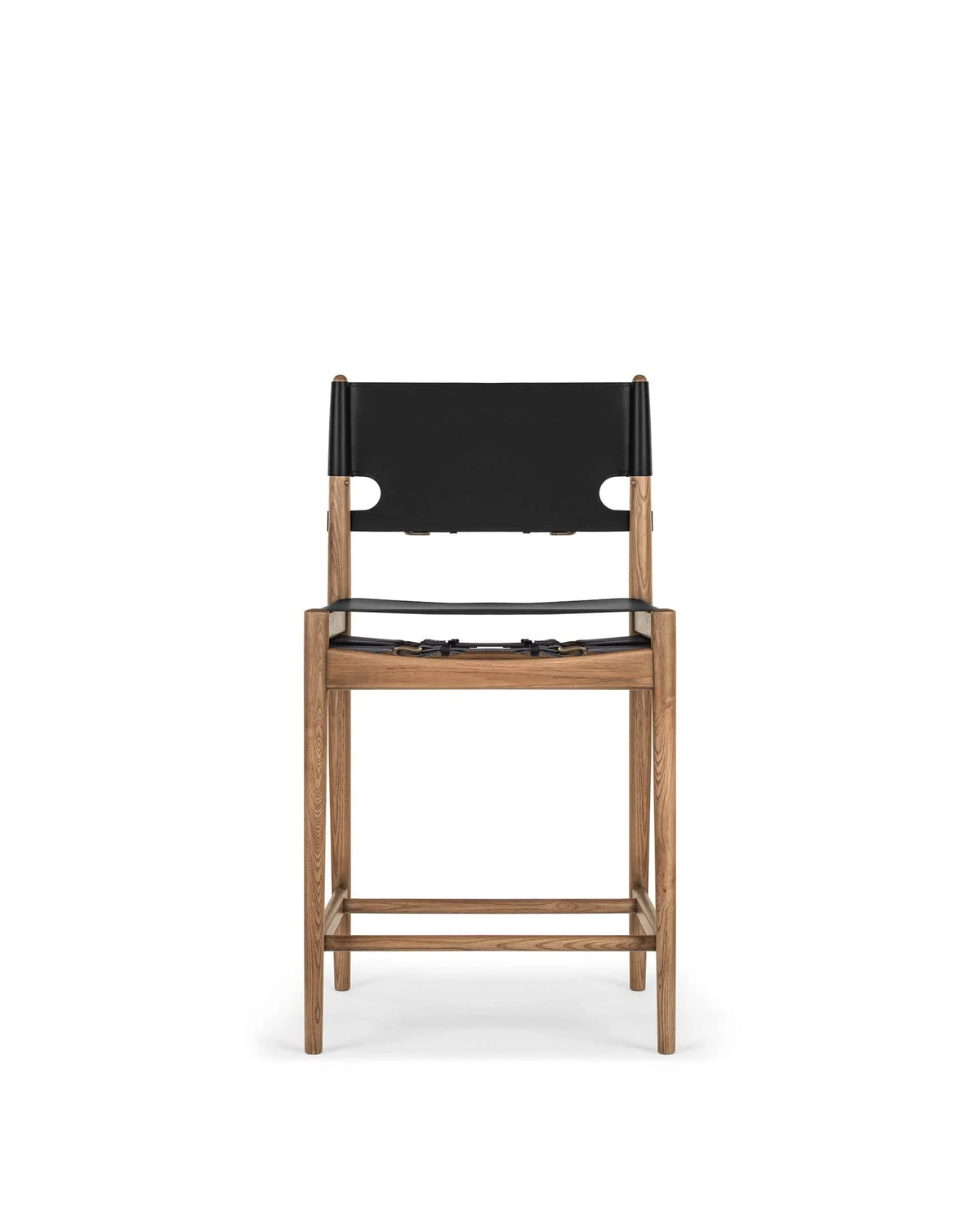 Axen™ counter stool | walnut-stained ash - black vegan leather - bar & stools axen | designer or | madorne