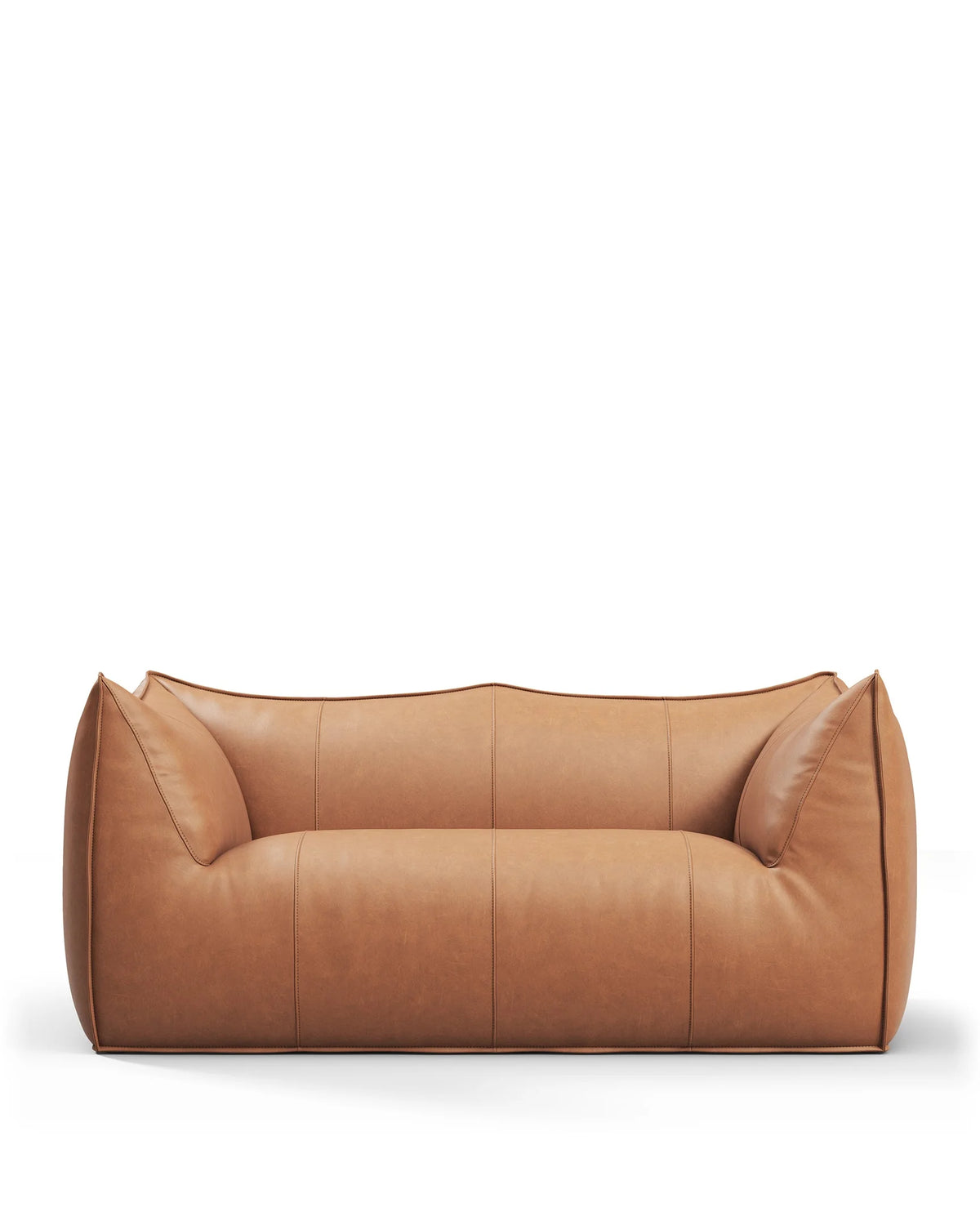 Bambola 72™ two-seater sofa | sculptural upholstery - chestnut vegan leather - 2 seaters 72 | designer | madorne