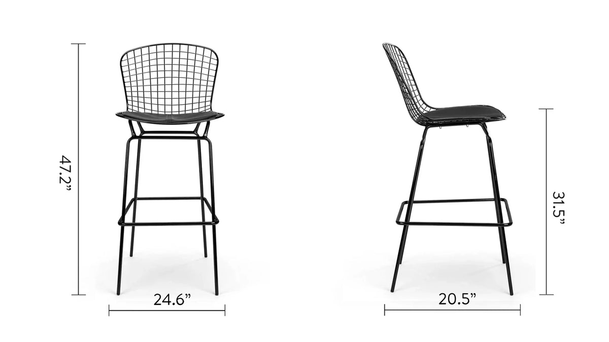 Berto™ bar stool | leather and chrome - & counter stools berto | modern | contemporary design | mad...