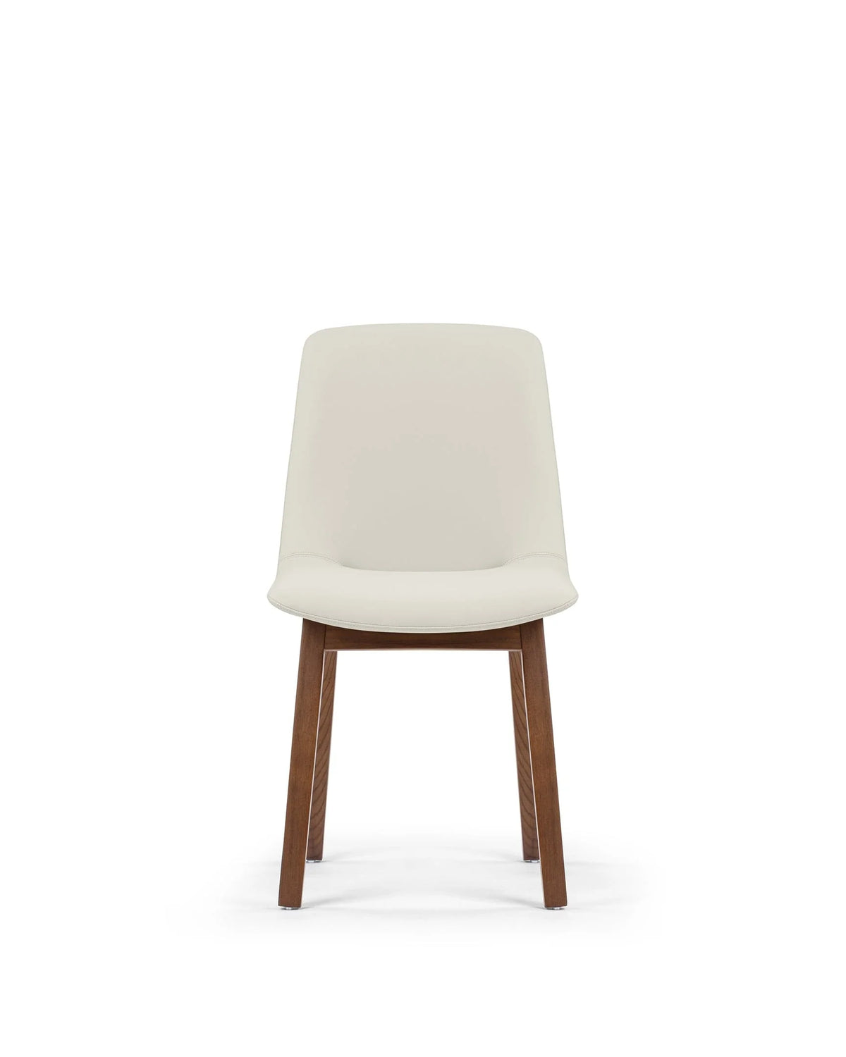 Blanc curve™ side chair | walnut-stained wood - taupe vegan leather - dining chairs curve | designer | madorne