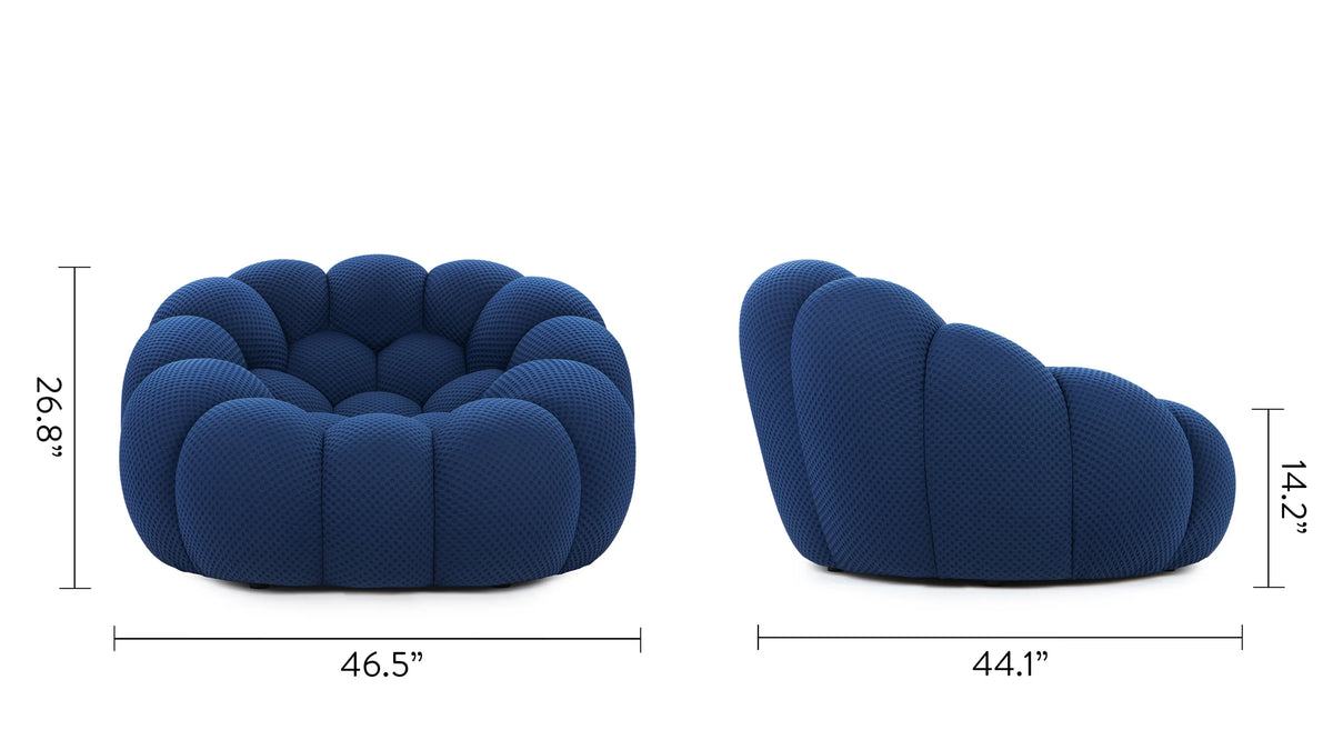 Bulle 14™ lounge chair | navy waffled jersey - chairs 14 | madorne