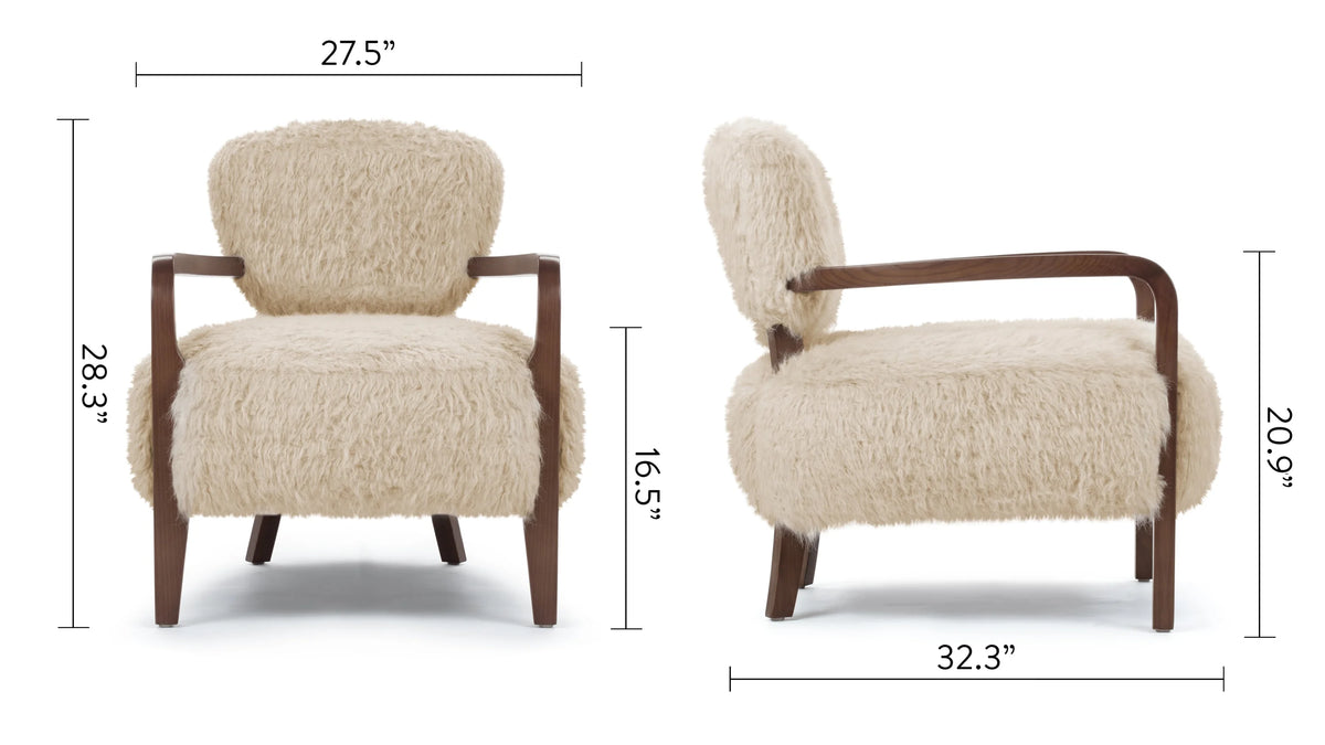 Caba™ lounge chair | textured upholstery and walnut - chairs caba | modern | madorne