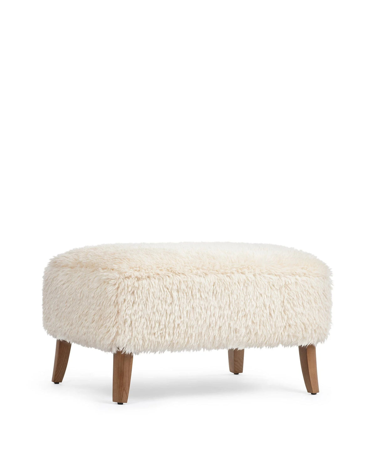 Caba™ ottoman | sherpa and walnut - stools & ottomans caba | sculptural designer | madorne