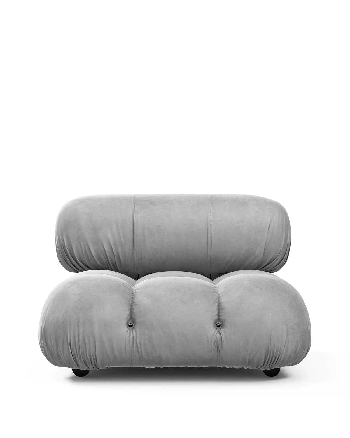 Cameleon 70™ armless module | deep tufting - light gray velvet - modules 70 | modular sofa element | madorne
