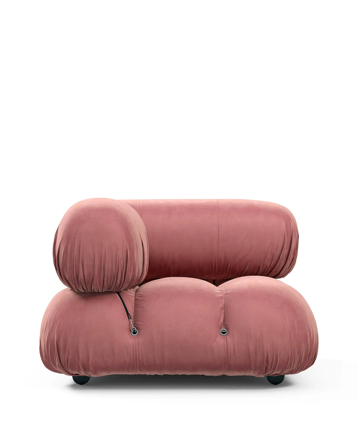 Cameleon 70™ left-corner module | deep tufting - blush pink velvet - modules 70 | modular sofa element | madorne
