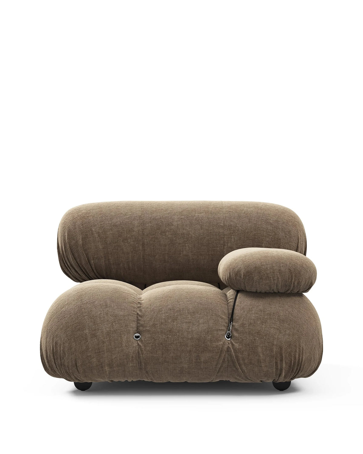 Cameleon 70™ right-arm module | deep tufting - cappuccino brown chenille - modules 70 | modular sofa element | madorne