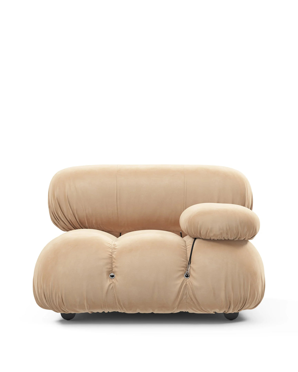 Cameleon 70™ right-arm module | deep tufting - ecru velvet - modules 70 | modular sofa element | madorne