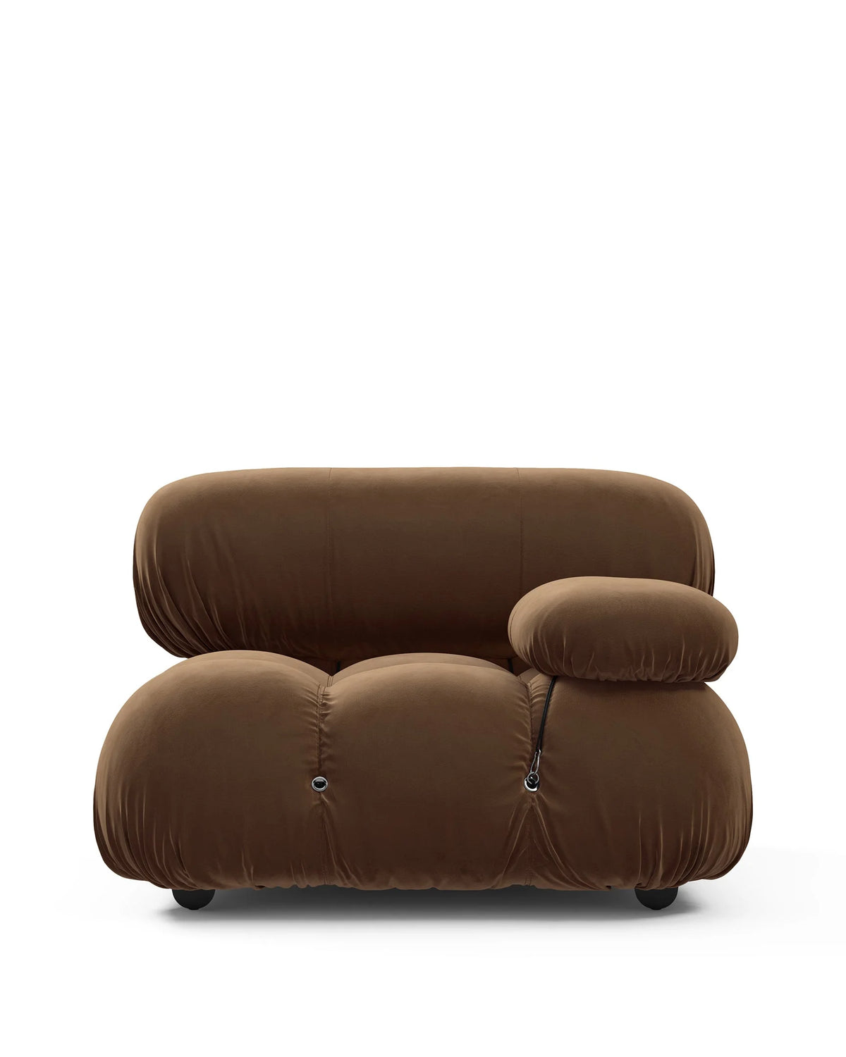 Cameleon 70™ right-arm module | deep tufting - mocha velvet - modules 70 | modular sofa element | madorne