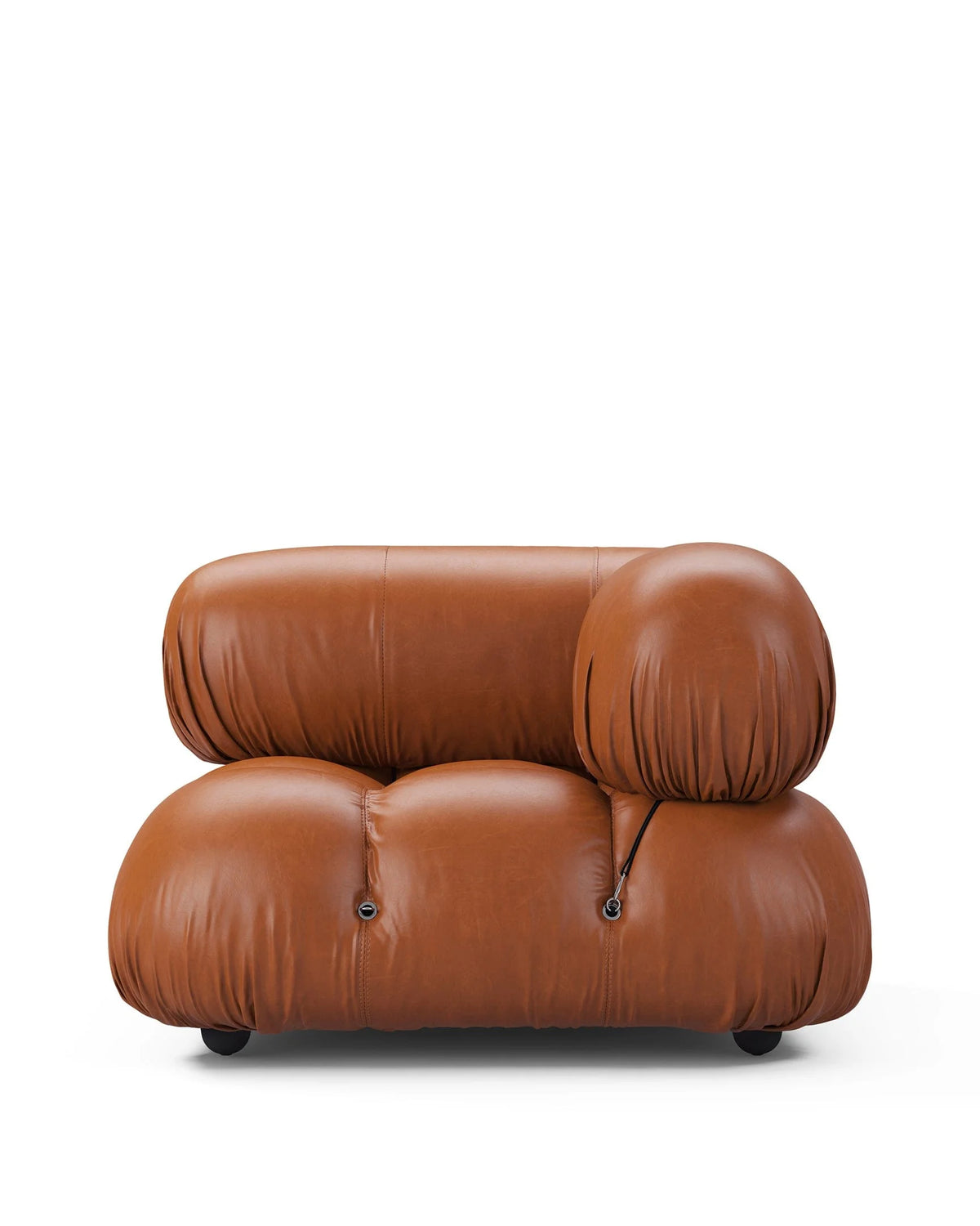Cameleon 70™ right-corner module | deep tufting - tan premium leather - modules 70 | modular sofa element | madorne
