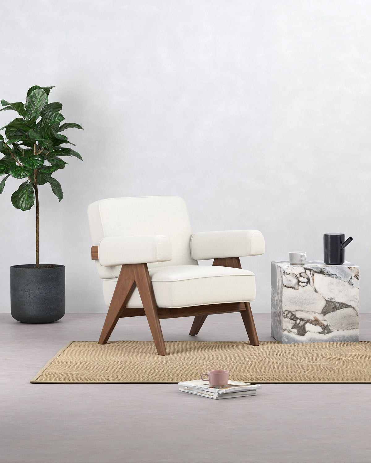 Capitol 50™ upholstered lounge chair | compass legs - chairs 50 | madorne