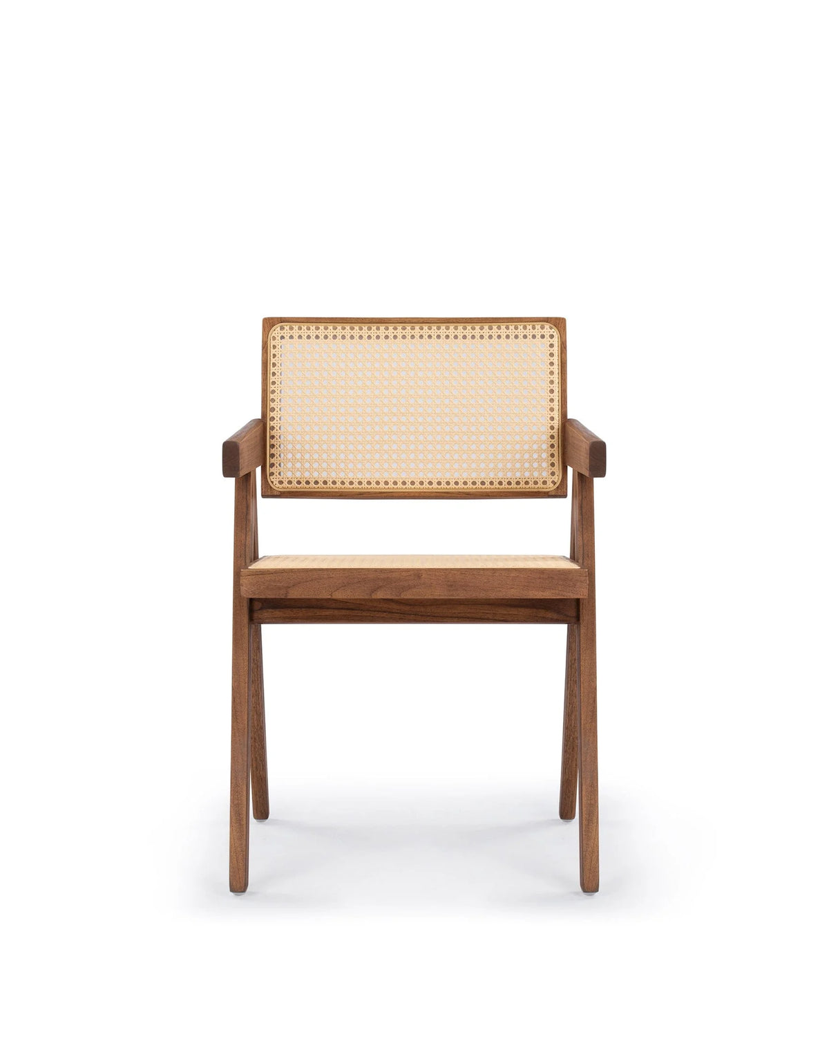 Capitol teak™ outdoor armchair | woven seat - walnut stained teak - dining chairs | chair | madorne