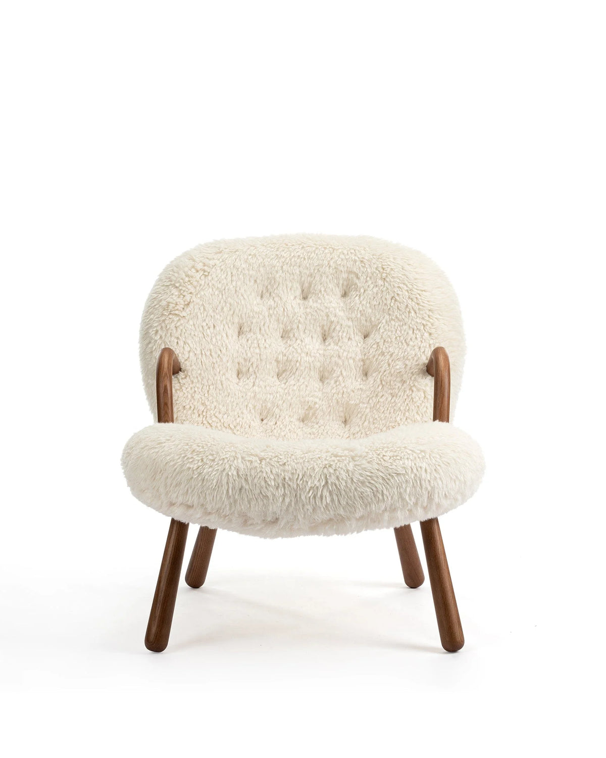 Clama 44™ lounge chair | textured upholstery - white long hair sherpa - chairs 44 | madorne