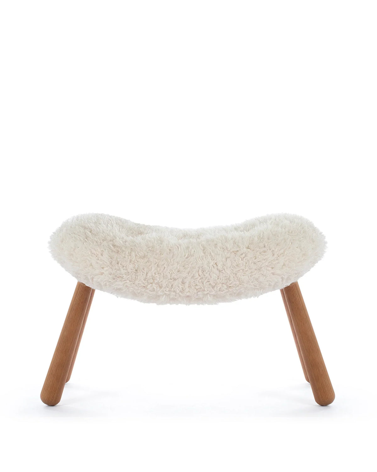 Clama 44™ ottoman | white long hair sherpa - stools & ottomans 44 | modern | contemporary design | madorne