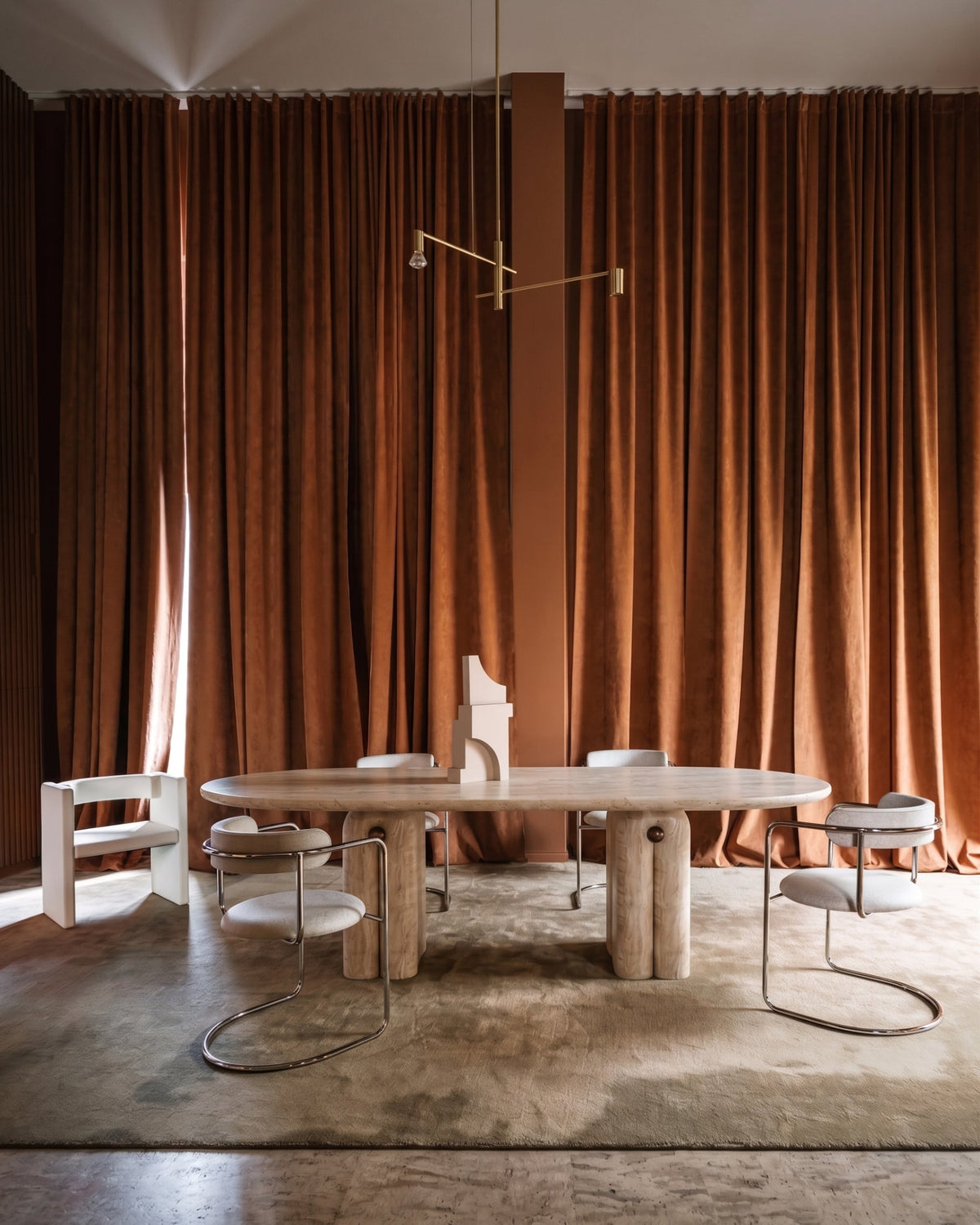 Clama Stone™ Dining Table | Travertine