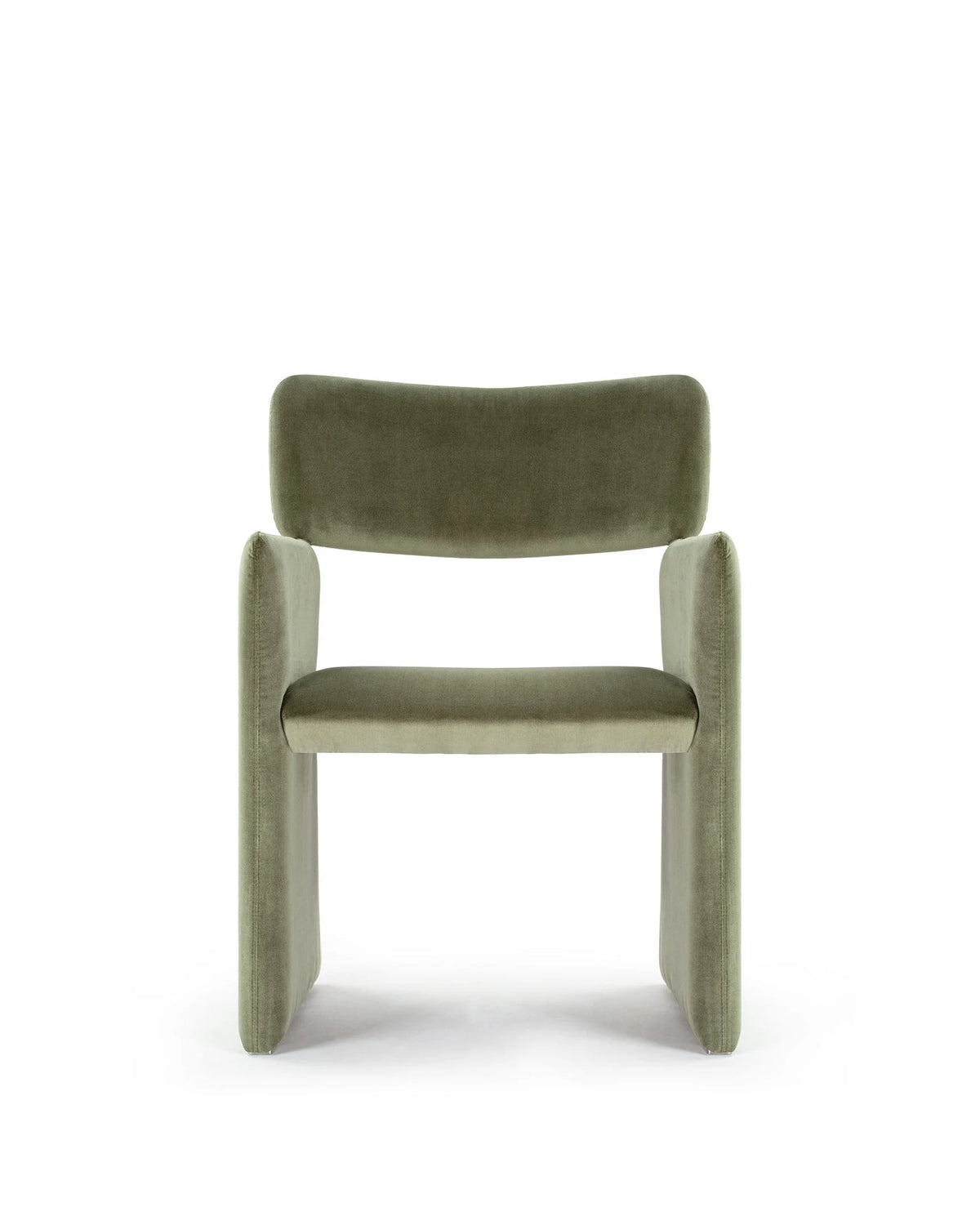Corona™ dining armchair | upholstered geometry - olive green velvet - chairs crown armchair-inspired | madorne