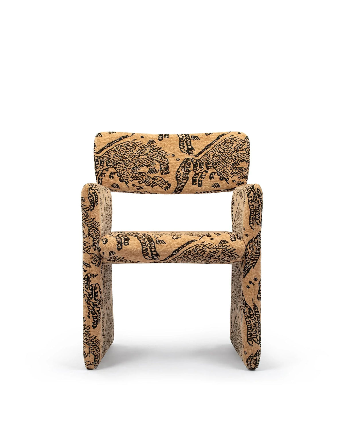 Corona™ dining armchair | upholstered geometry - tiger mountain chenille - chairs crown armchair-inspired | madorne