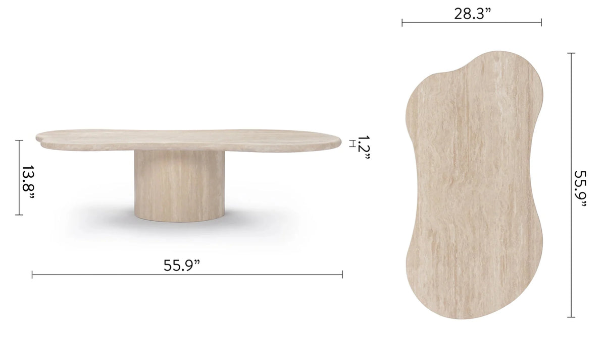 Cumulus™ stone coffee table | organic form - tables cloud-form marble | madorne