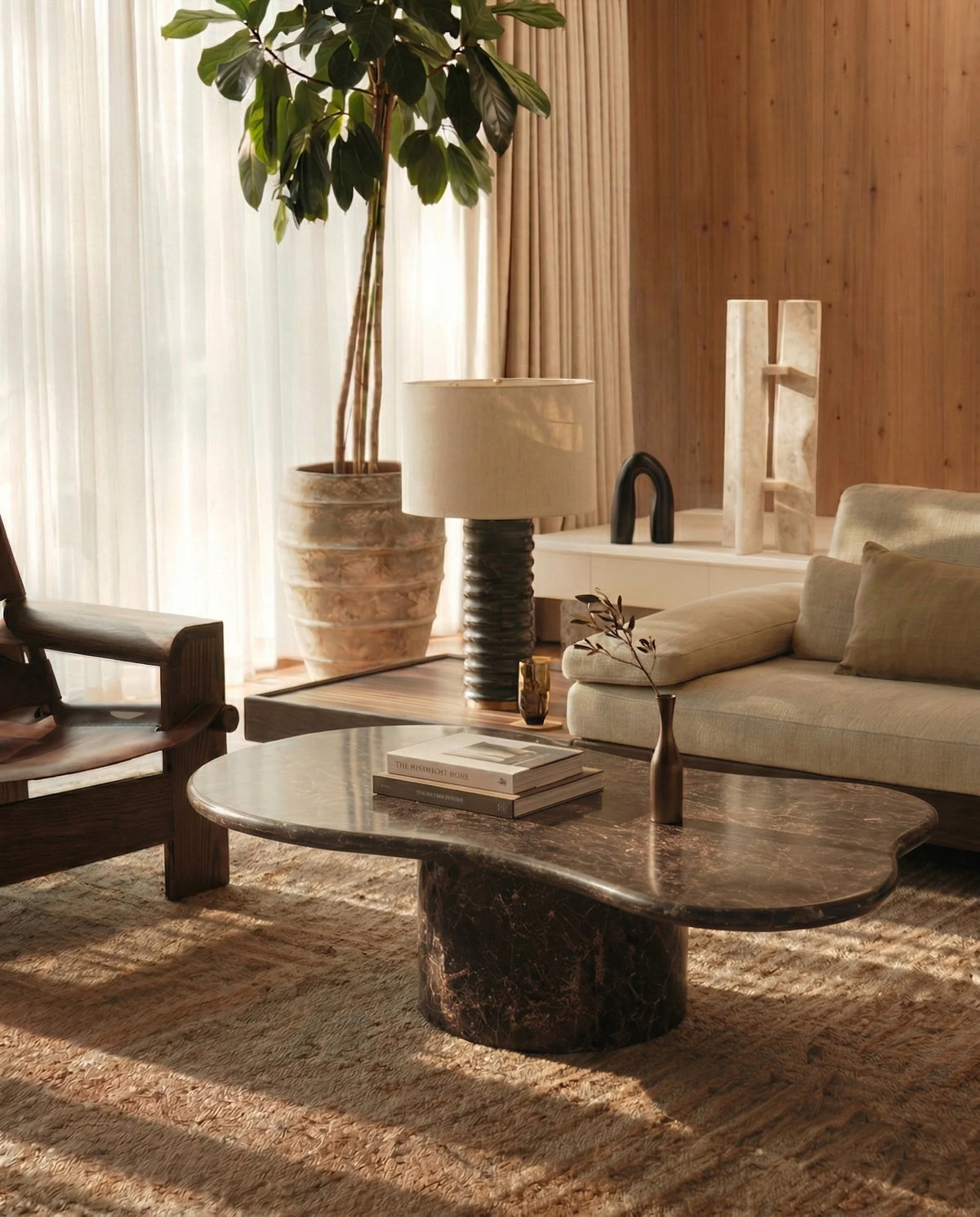 Cumulus™ stone coffee table | organic form - tables cloud-form marble | madorne