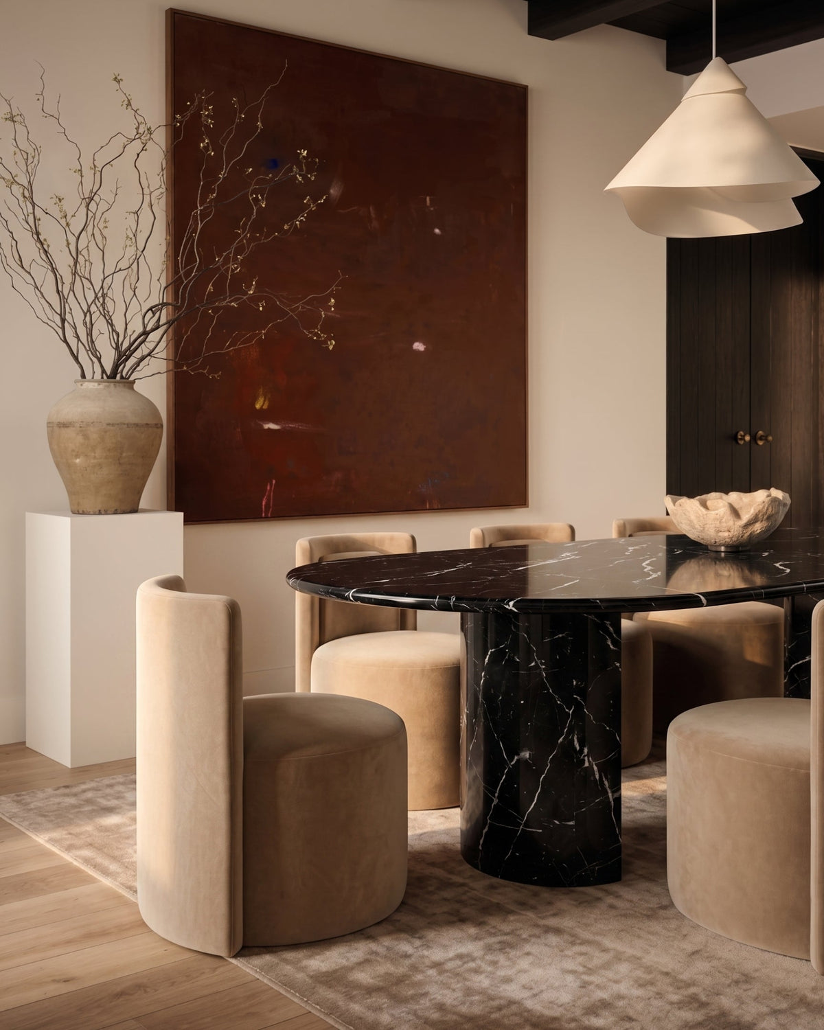 Danta nero™ 98-inch dining table | black marble - tables nero | madorne