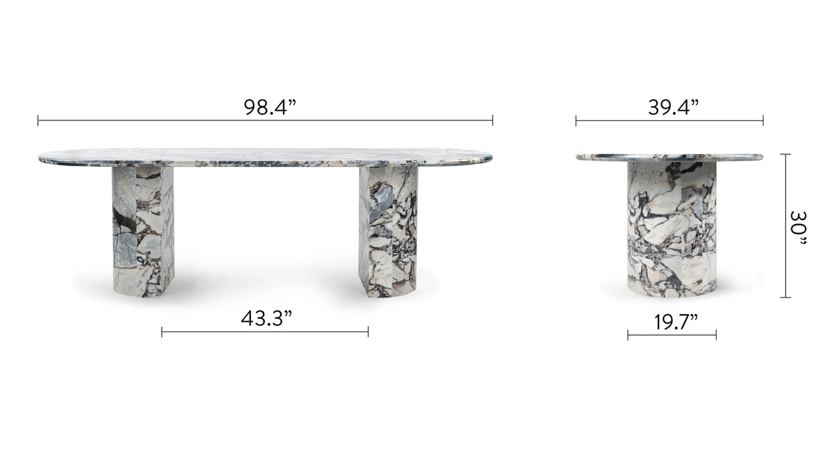 Dante 98™ dining table | sculptural finish - tables 98 | madorne