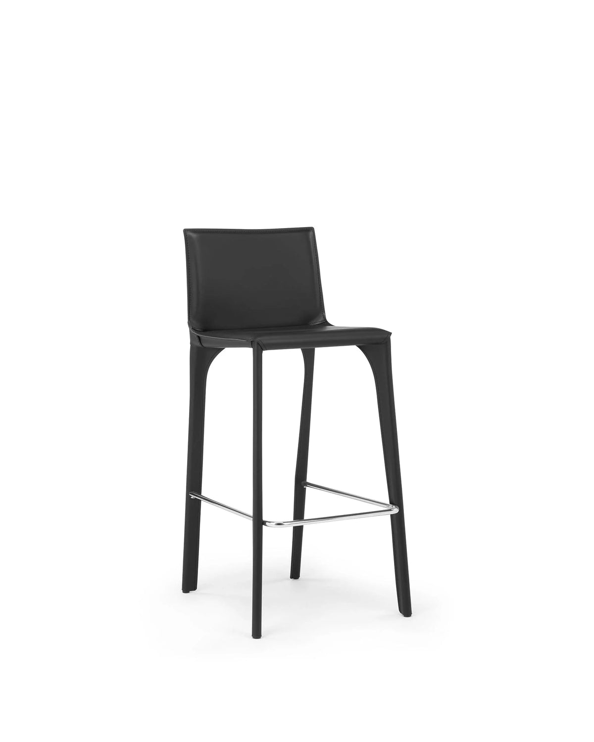 Doma 08™ bar stool | saddle leather - jet black - & counter stools 08 inspired by cab 410 | madorne