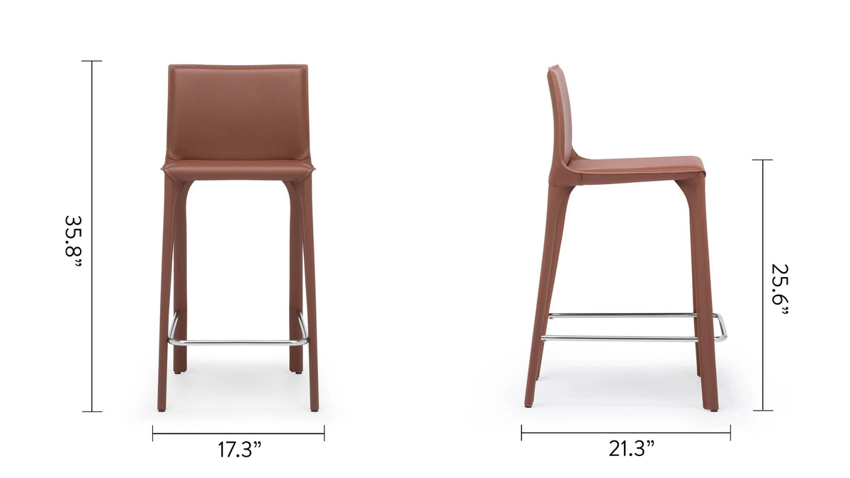 Doma 08™ counter stool | leather upholstery - bar & stools 08 inspired by cab 410 | madorne