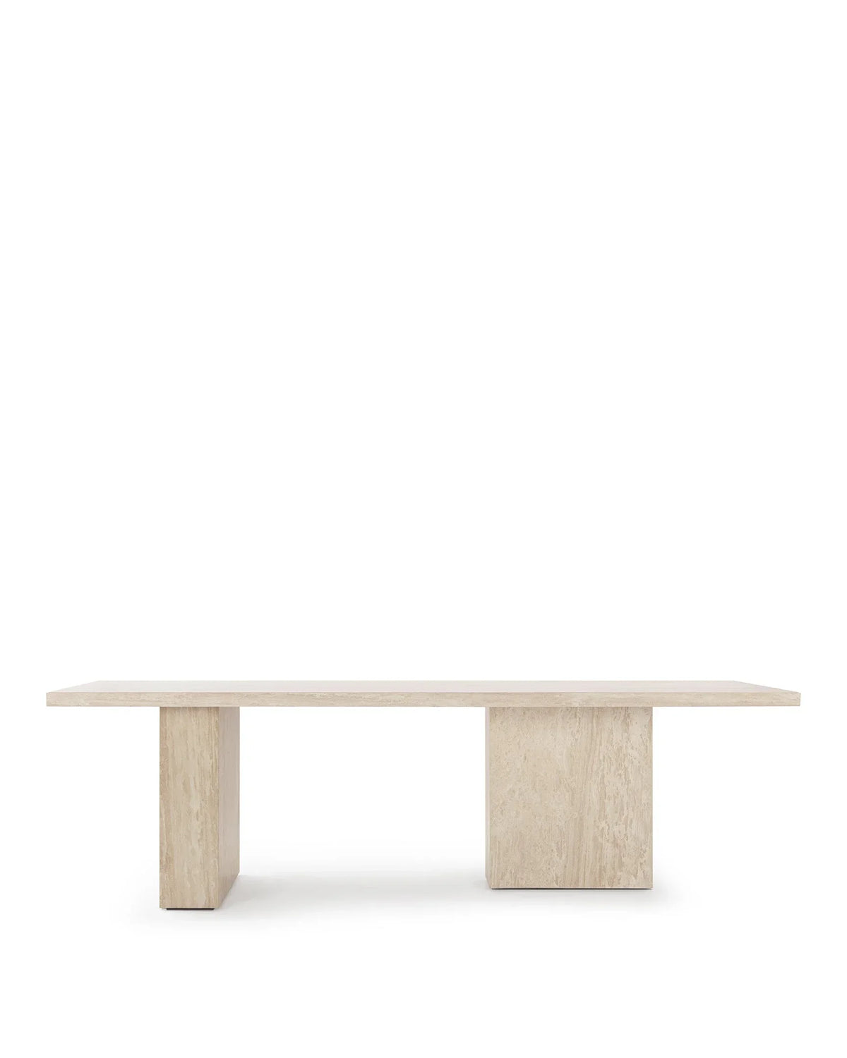 Enza™ dining table 98in | stone finish - travertine - tables enza inspired by androgyne | madorne