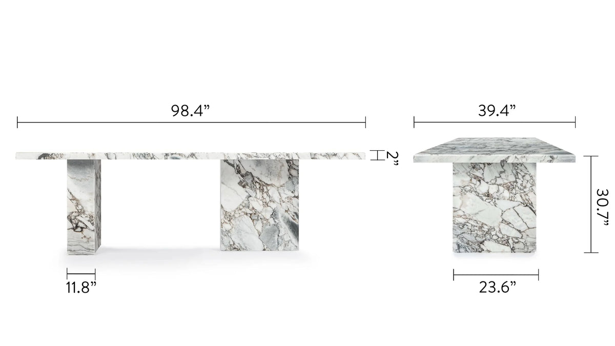 Enza™ dining table 98in | stone finish - tables enza inspired by androgyne | madorne