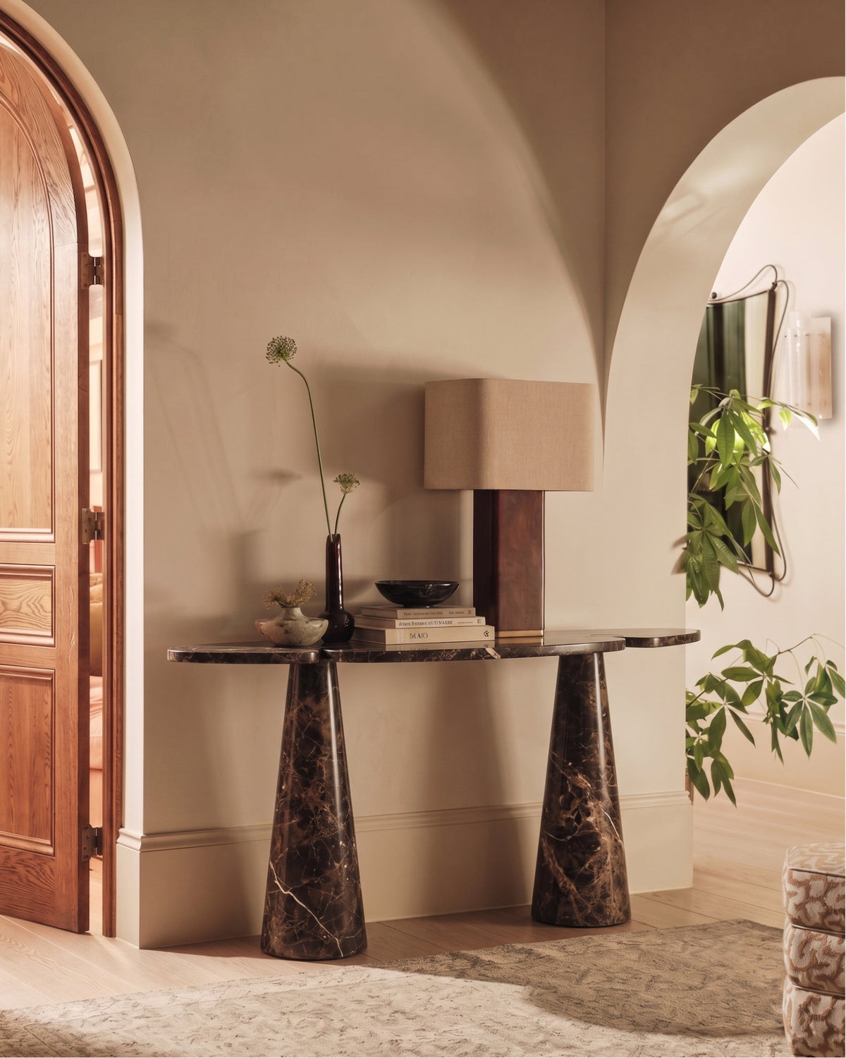 Eros stone™ console table | dark emperador marble - tables table-inspired | madorne