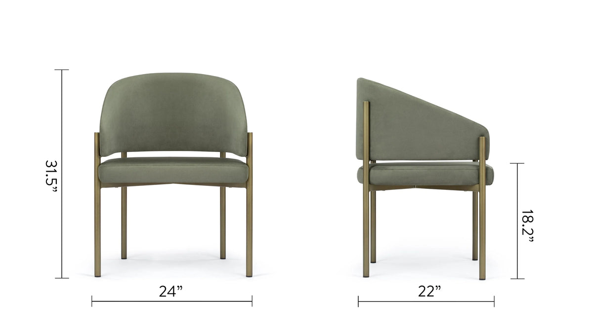 Esma™ barrel dining chair | metal frame - chairs curved with | madorne