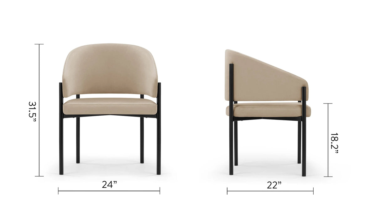 Esma™ barrel dining chair | metal frame - chairs curved with | madorne