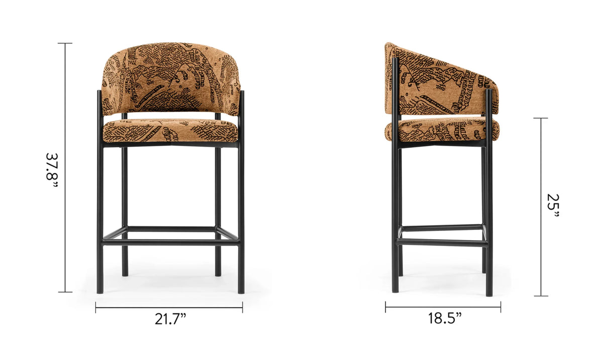 Esma™ counter stool | curved back and metal frame - bar & stools esma | designer or | madorne