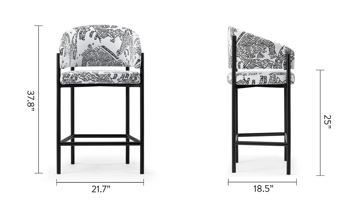 Esma™ counter stool | curved back and metal frame - bar & stools esma | designer or | madorne