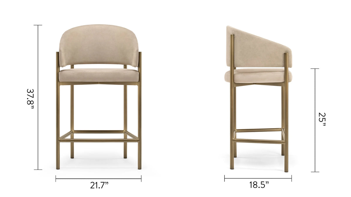 Esma™ counter stool | curved back and metal frame - bar & stools esma | designer or | madorne