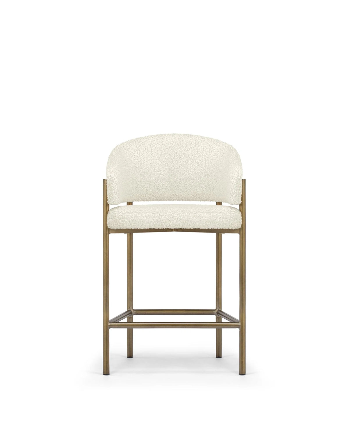 Esma™ counter stool | curved back and metal frame - luxe sherpa brushed brass - bar & stools esma | designer