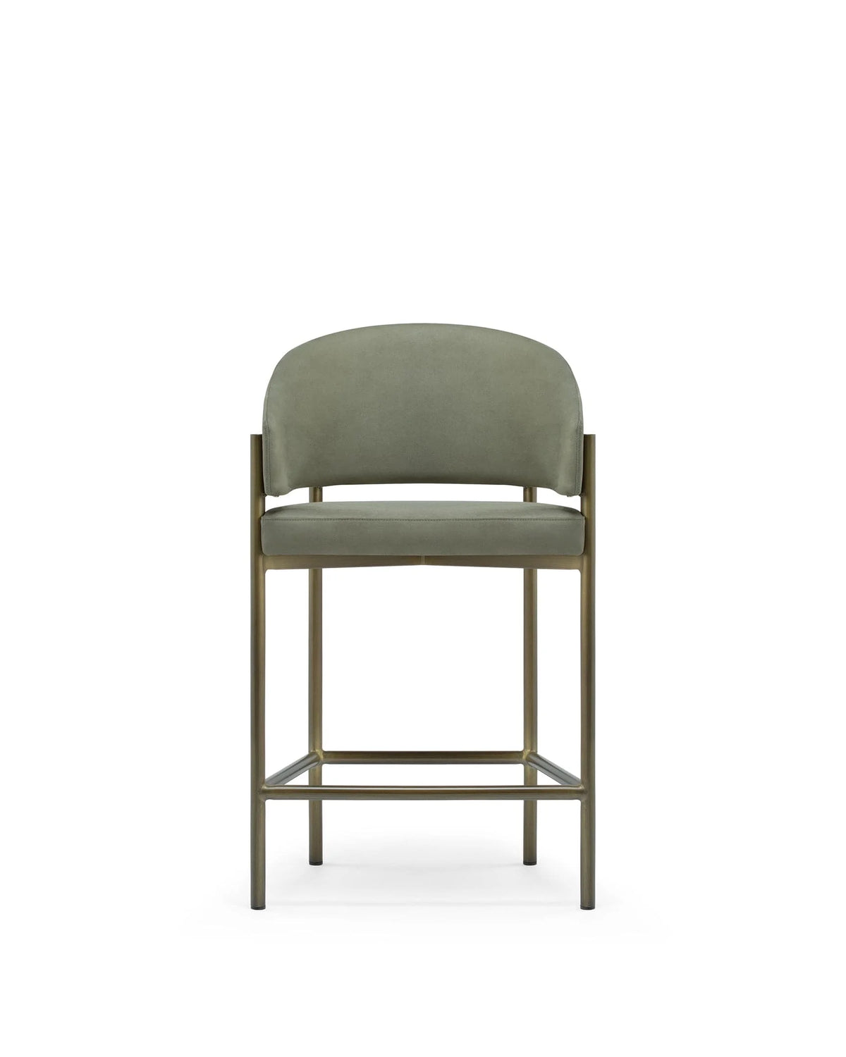 Esma™ counter stool | curved back and metal frame - sage vegan suede brushed brass - bar & stools esma | designer