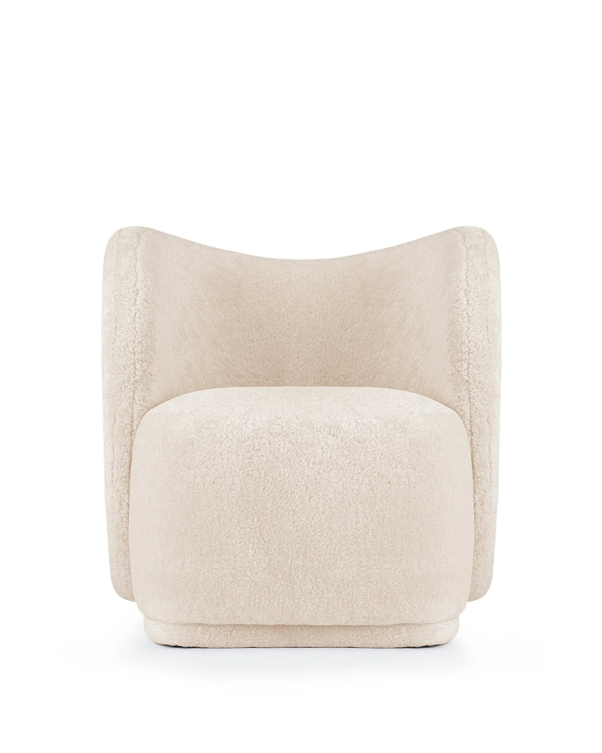 Essa wing™ lounge chair | sculptural upholstery - white sherpa - chairs wing | designer | madorne
