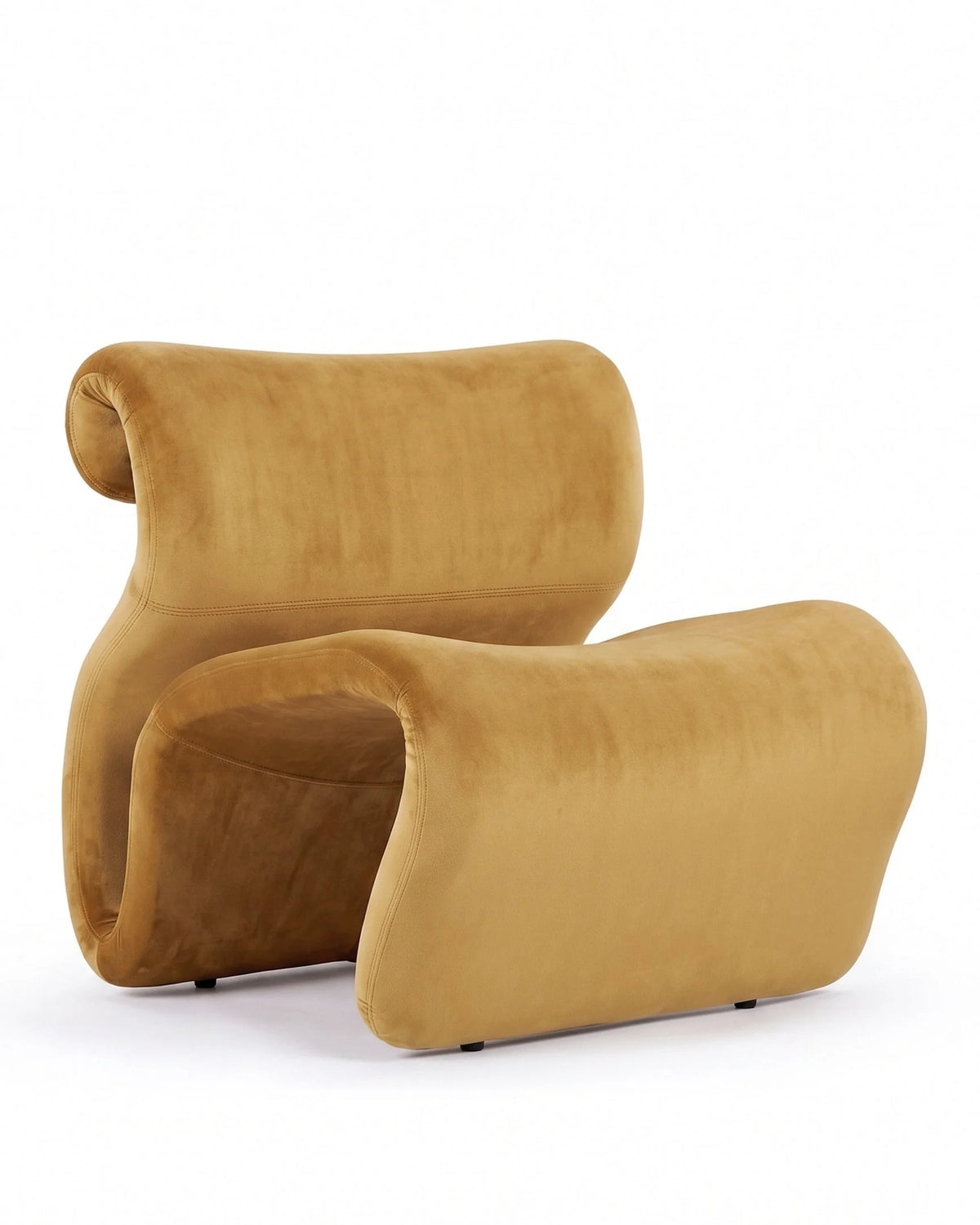Etera 70™ easy chair | serpentine form - marigold velvet - lounge chairs 70 | modern | madorne