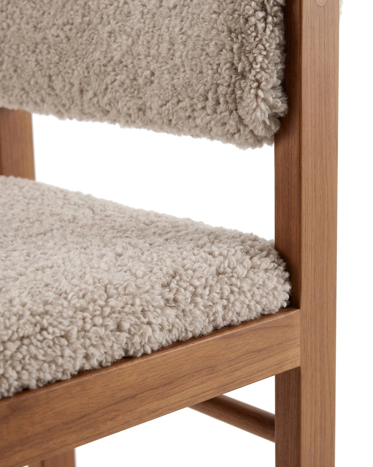 Etta™ dining chair | faux sheepskin and ash - chairs etta | modern | madorne