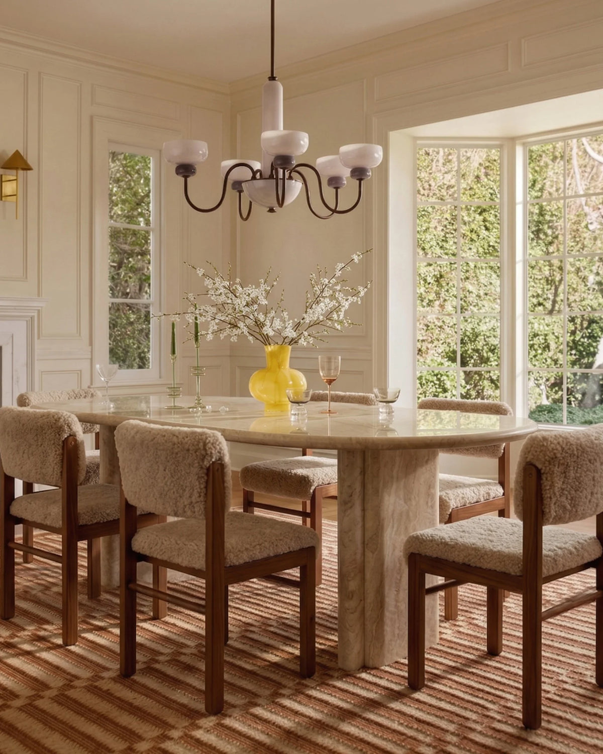 Etta™ dining chair | faux sheepskin and ash - chairs etta | modern | madorne
